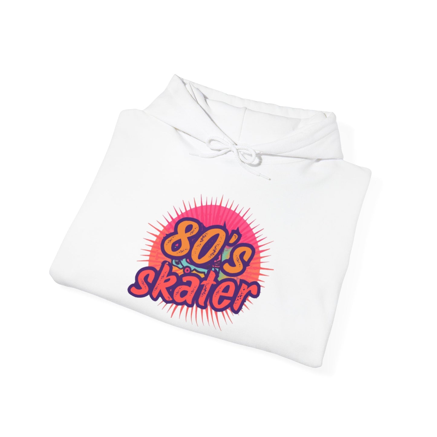 80's Skater Hoodie — Retro Neon Skateboard Pullover