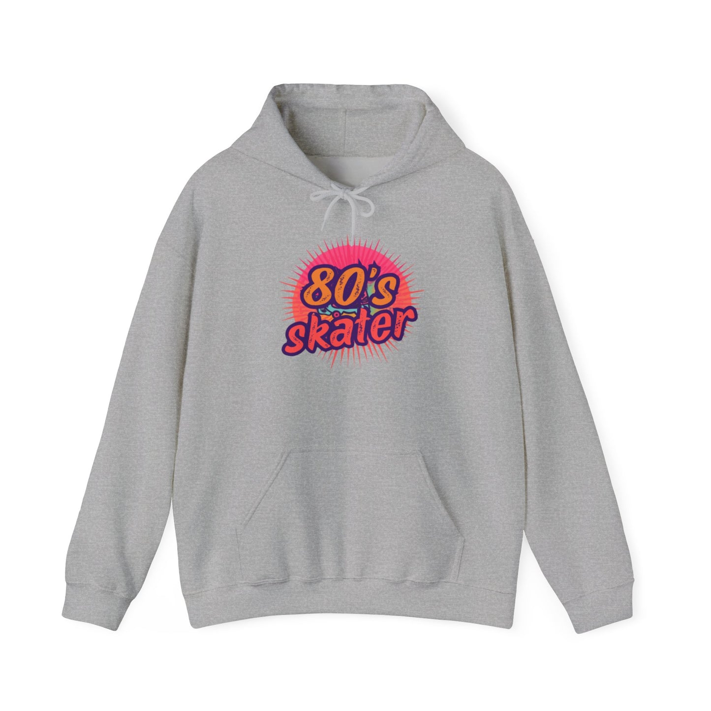 80's Skater Hoodie — Retro Neon Skateboard Pullover