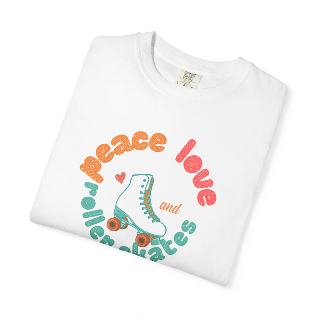 Peace Love Roller Skates T-Shirt — Retro Roller Skate Graphic Tee