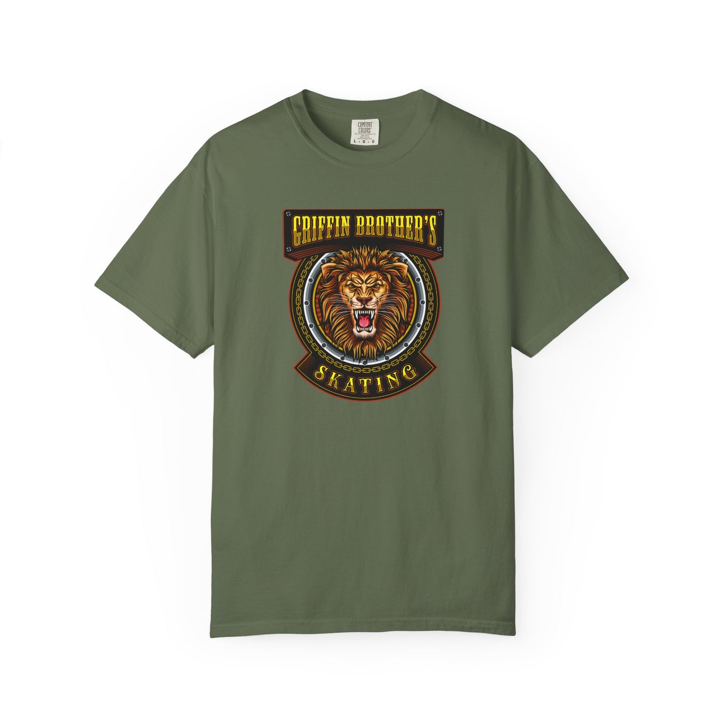 Griffin Brothers Skating Lion T-Shirt — Vintage Skate Crew Tee