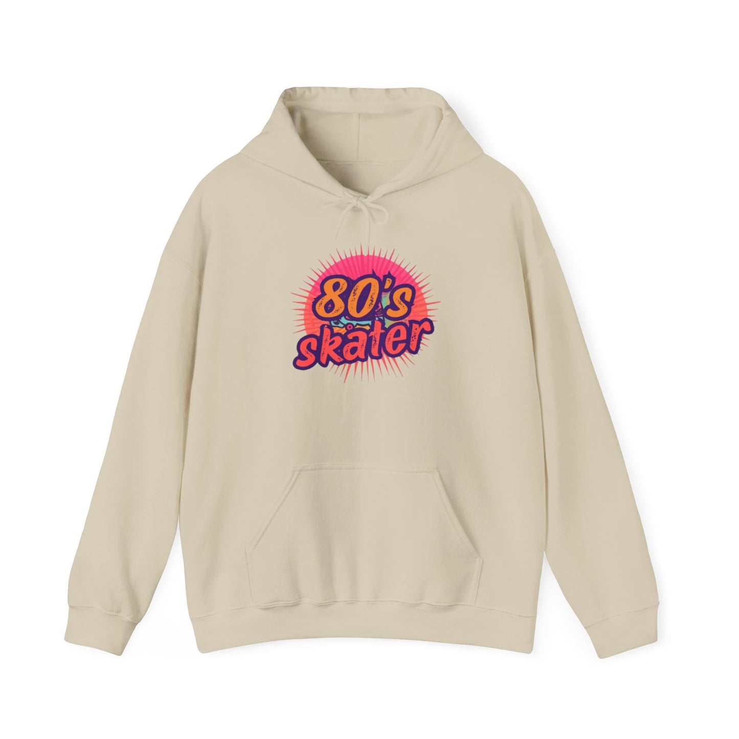 80's Skater Hoodie — Retro Neon Skateboard Pullover