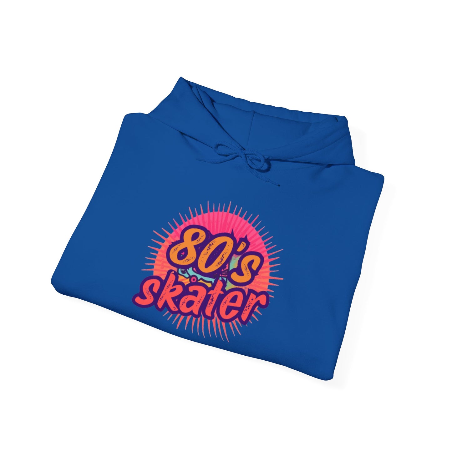 80's Skater Hoodie — Retro Neon Skateboard Pullover