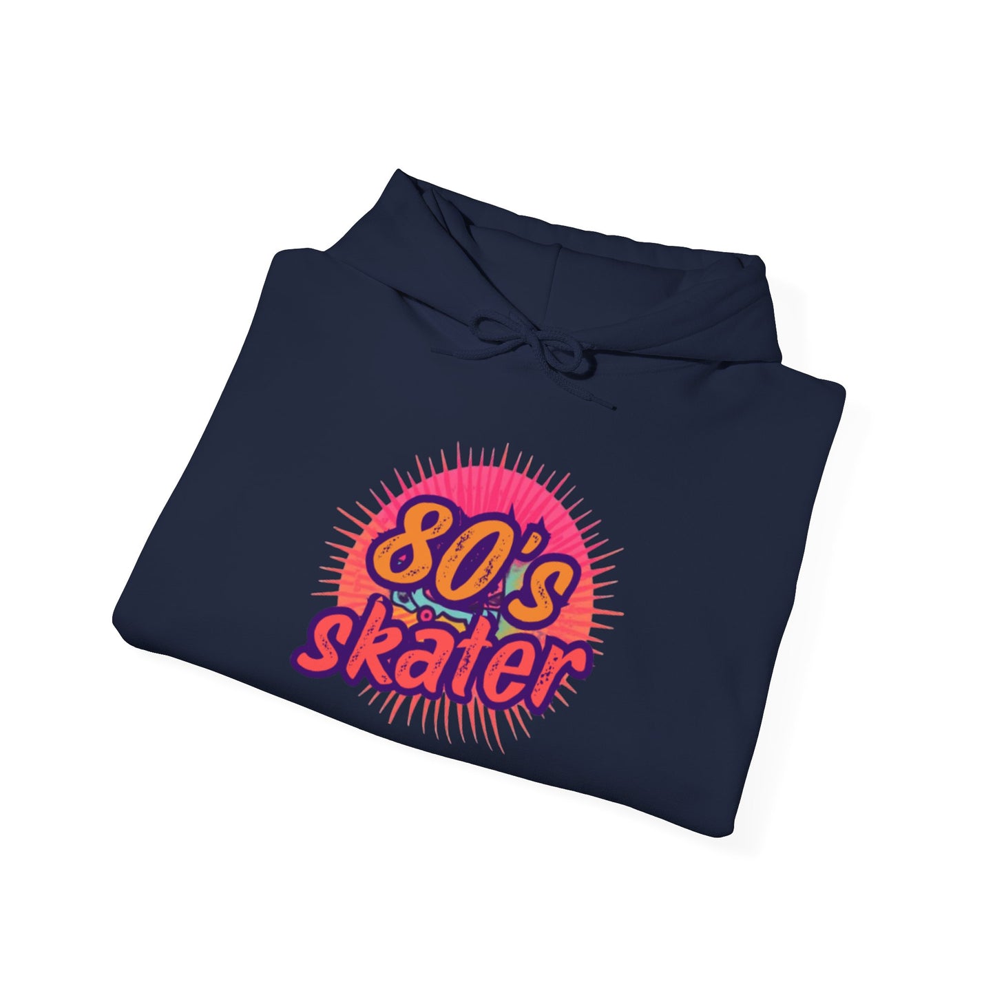 80's Skater Hoodie — Retro Neon Skateboard Pullover