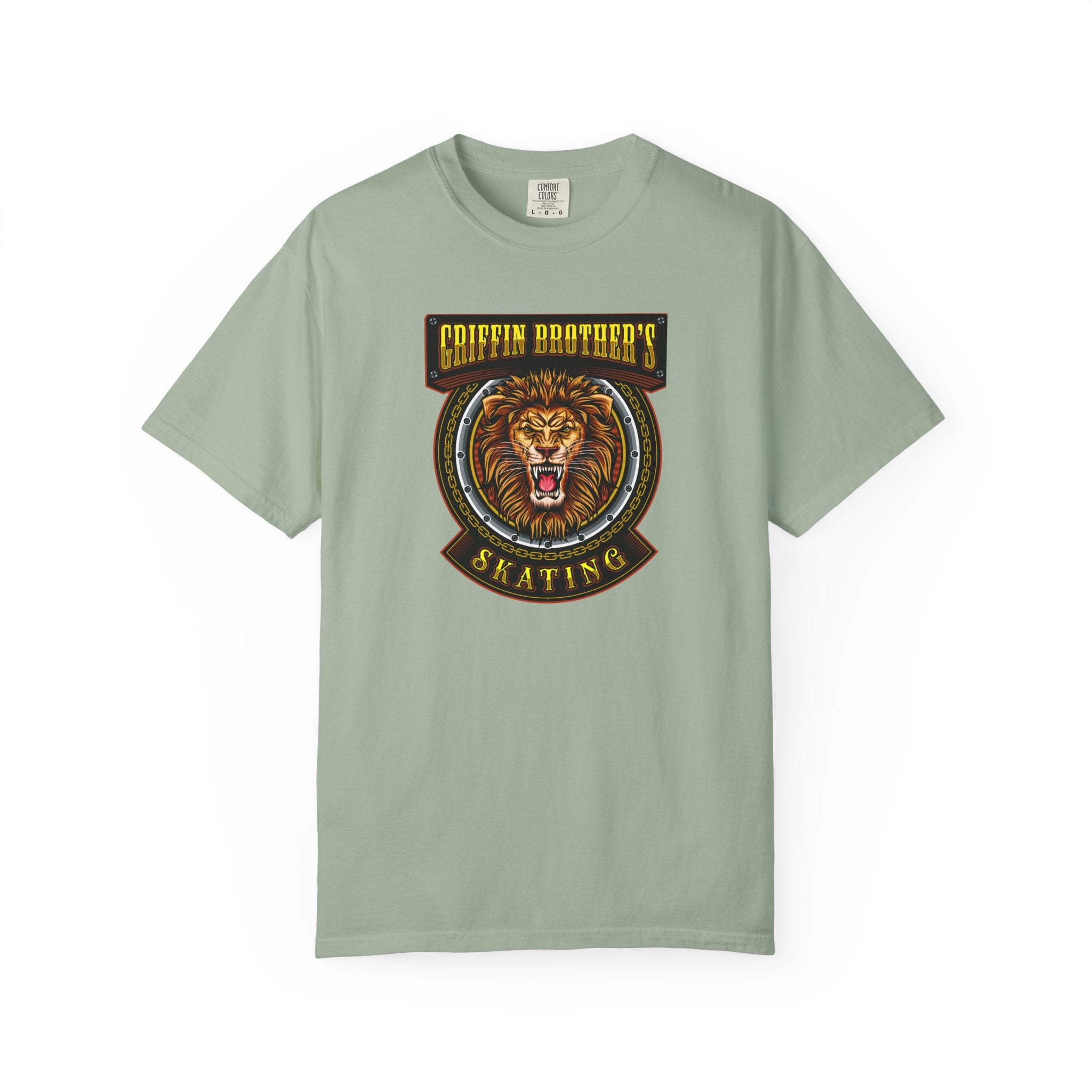 Griffin Brothers Skating Lion T-Shirt — Vintage Skate Crew Tee