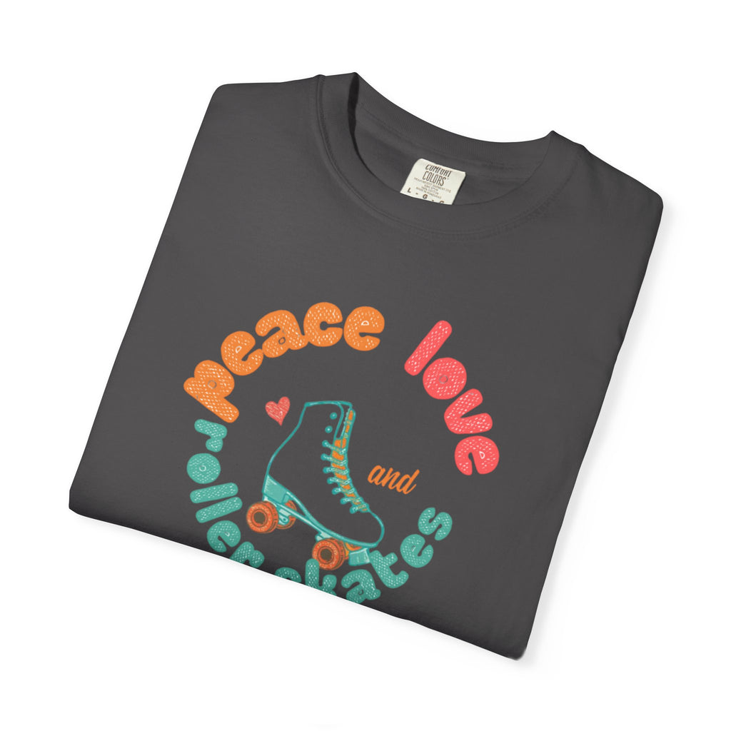Peace Love Roller Skates T-Shirt — Retro Roller Skate Graphic Tee
