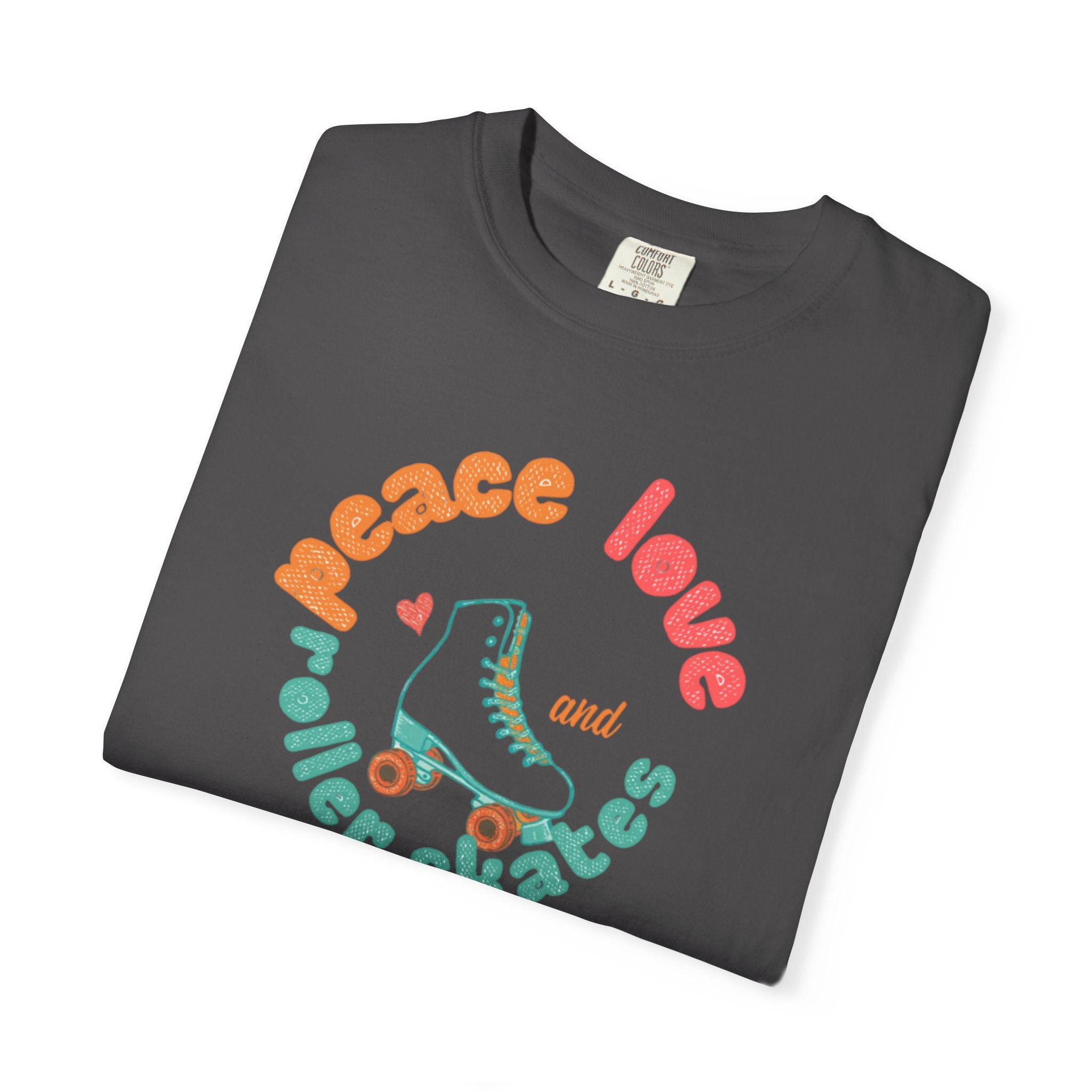 Peace Love Roller Skates T-Shirt — Retro Roller Skate Graphic Tee