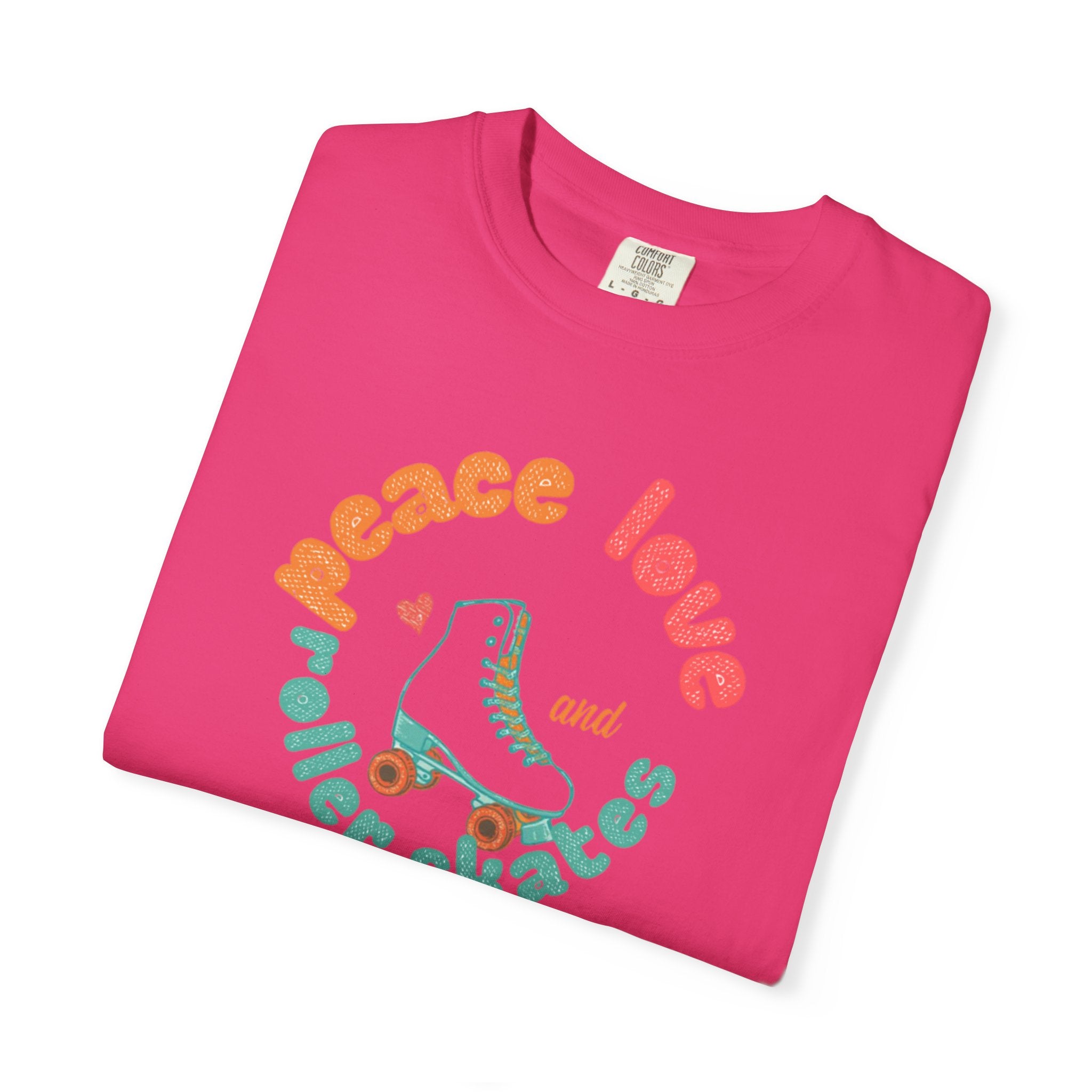 Peace Love Roller Skates T-Shirt — Retro Roller Skate Graphic Tee