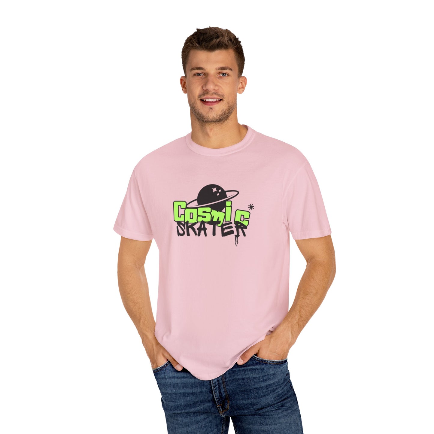 Cosmic Skater Graphic T-Shirt — Planet Skateboard Tee