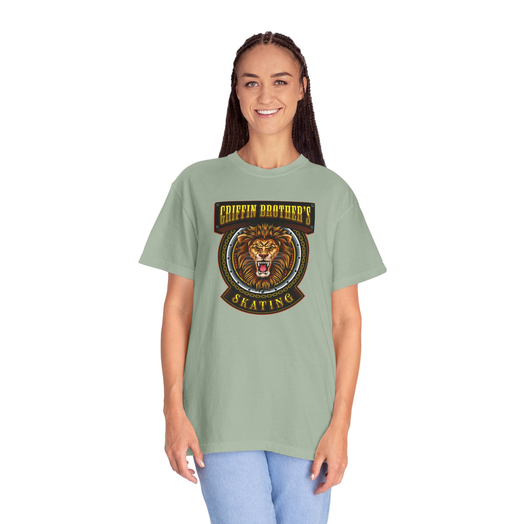 Griffin Brothers Skating Lion T-Shirt — Vintage Skate Crew Tee