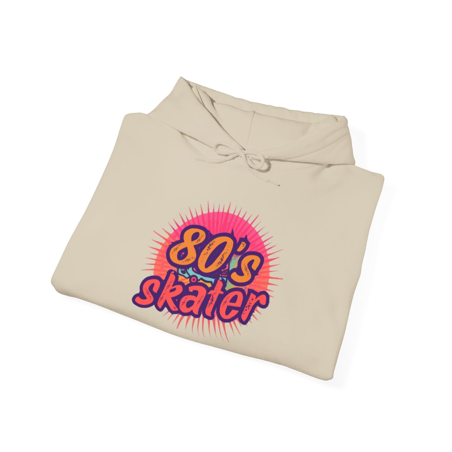 80's Skater Hoodie — Retro Neon Skateboard Pullover