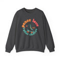Crewneck Sweatshirt — "Peace, Love & Roller Skates" Retro Roller Skate Graphic