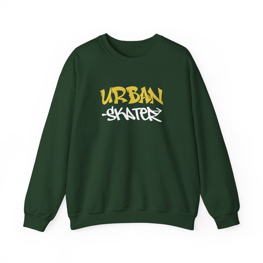Urban Skater Crewneck Sweatshirt — Graffiti Skateboard Streetwear