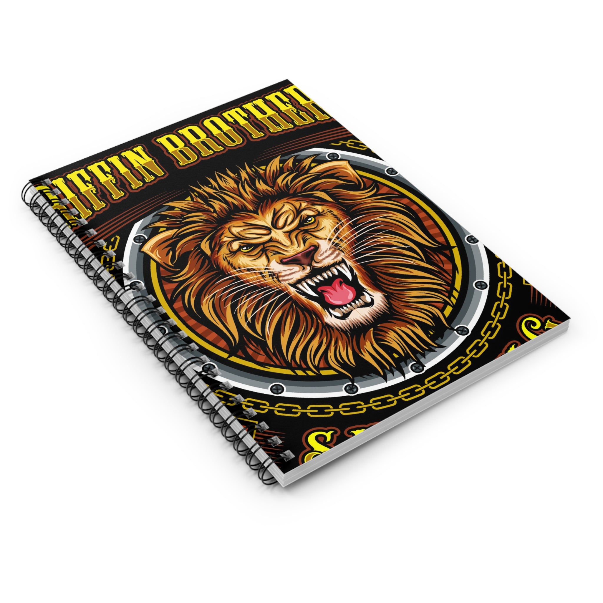 Lion Crest Spiral Notebook — Griffins Brothers Motorcycle Club Style Ruled Journal