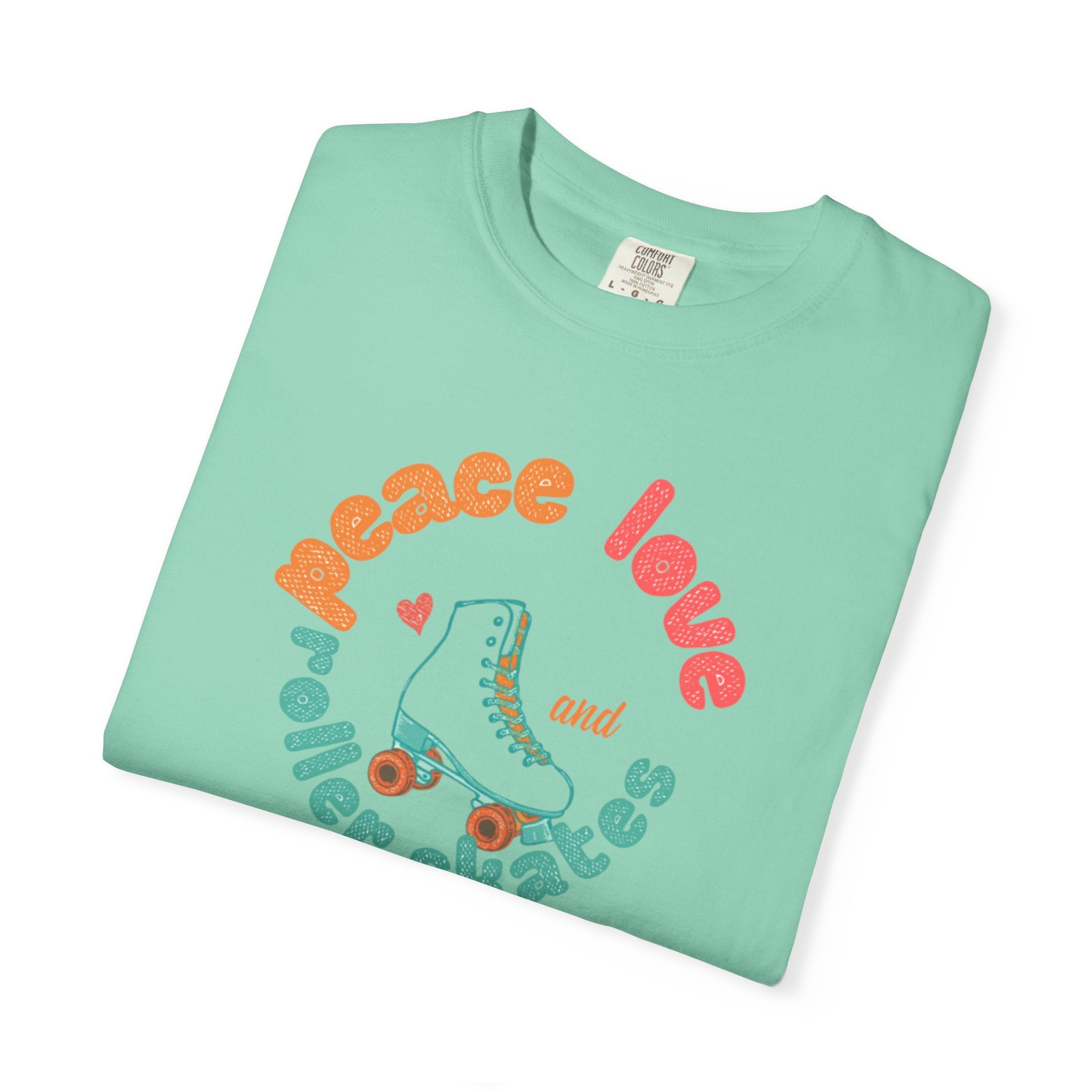 Peace Love Roller Skates T-Shirt — Retro Roller Skate Graphic Tee