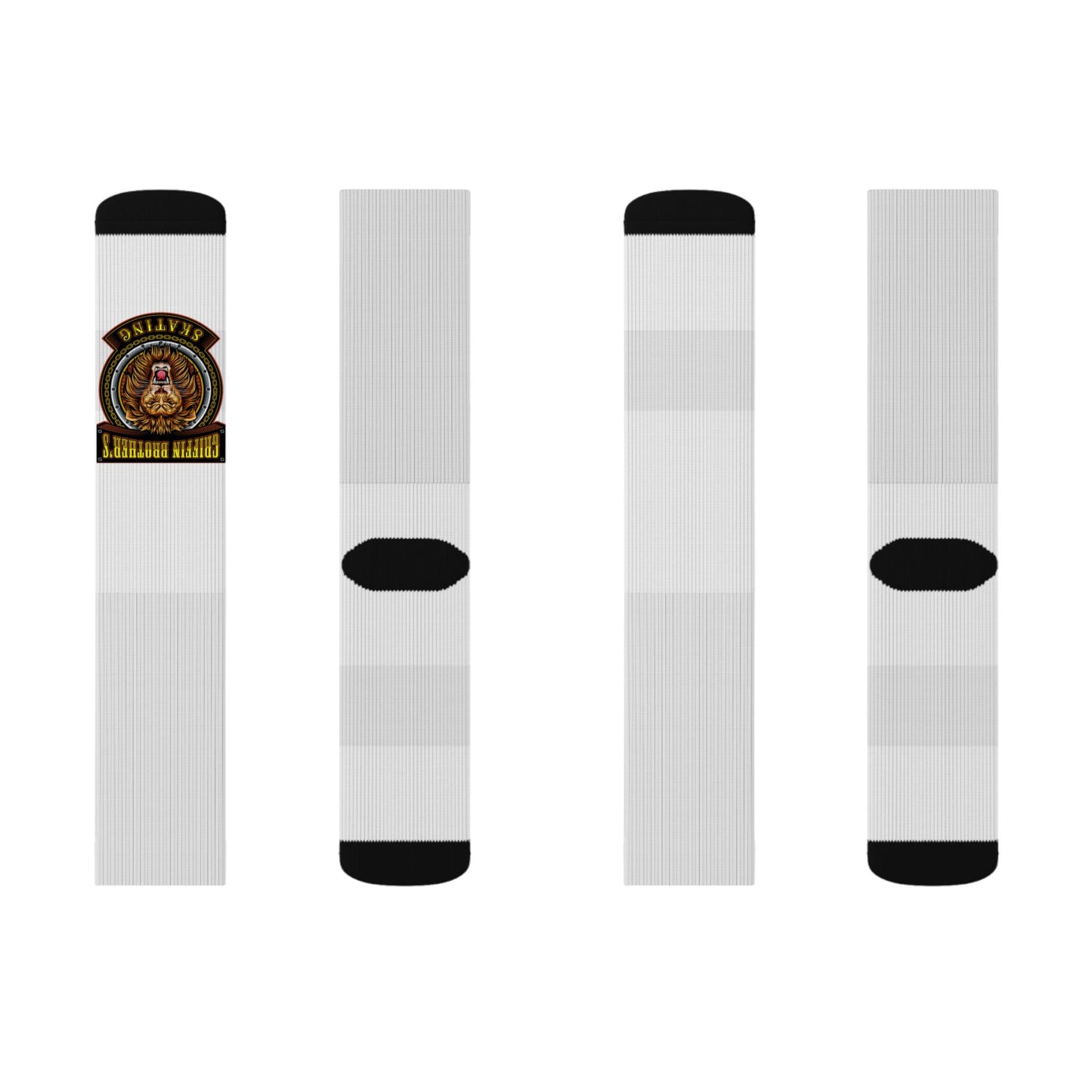 Custom Sublimation Crew Socks with Vintage Brewery Logo — Personalized Beer Lover Gift