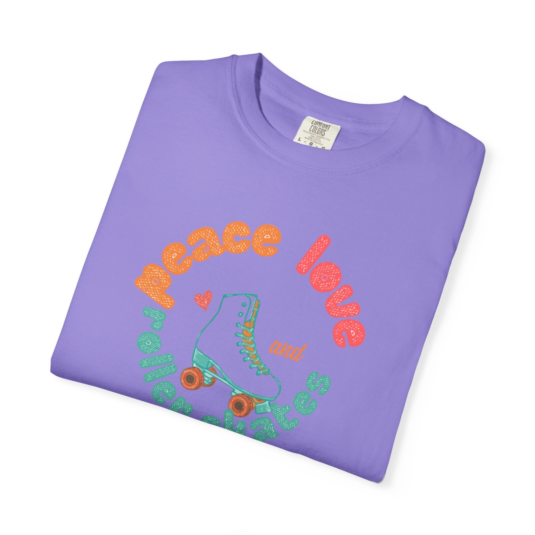Peace Love Roller Skates T-Shirt — Retro Roller Skate Graphic Tee