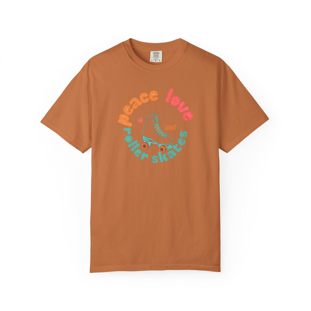 Peace Love Roller Skates T-Shirt — Retro Roller Skate Graphic Tee