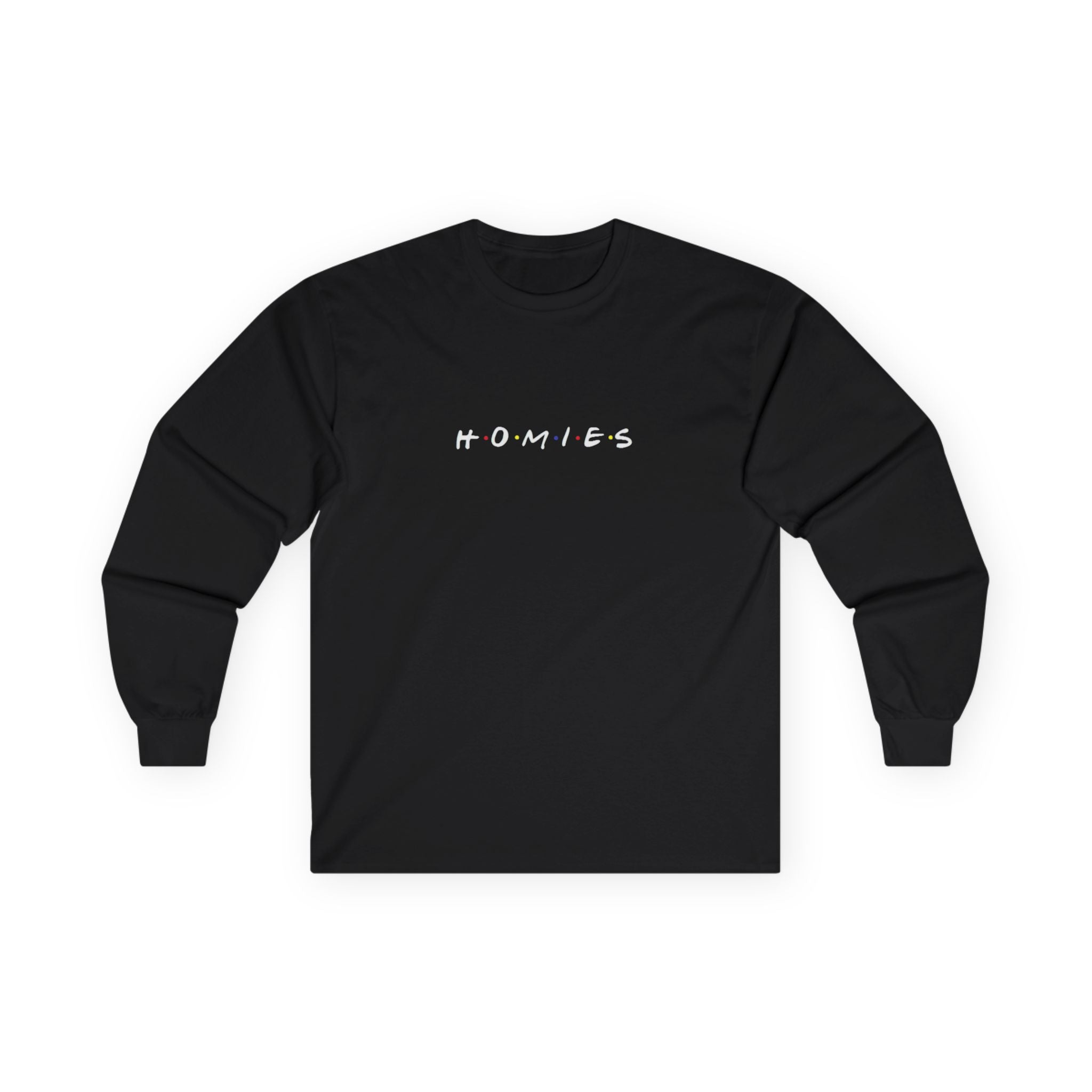 Long Sleeve Tee — Minimal White Embroidered Text Shirt