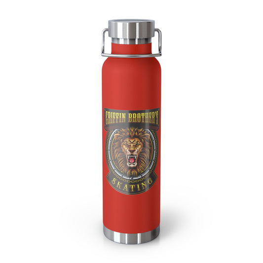 Lion Crest Insulated Water Bottle — 22oz Copper Vacuum Flask for Skating Fans