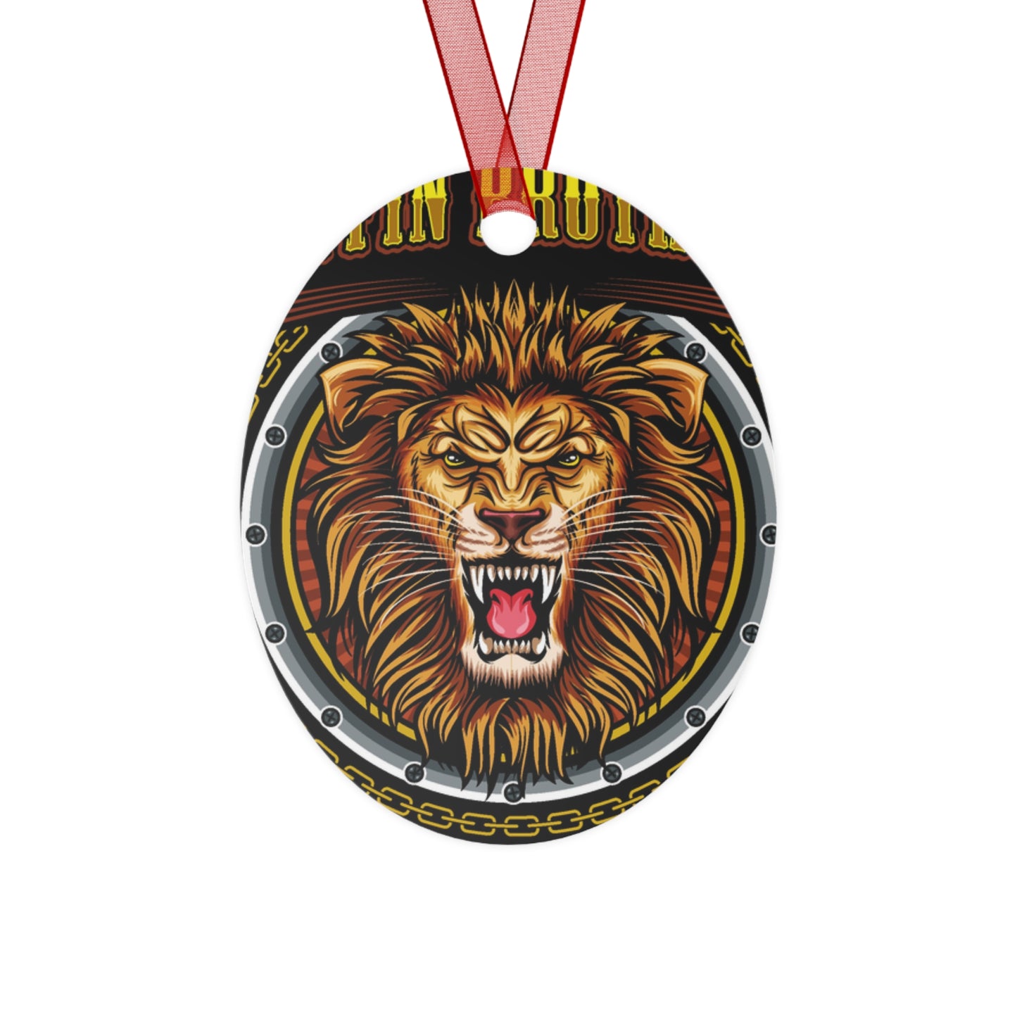 Lion Crest Skating Metal Ornament — Griffin Brothers Holiday Bell