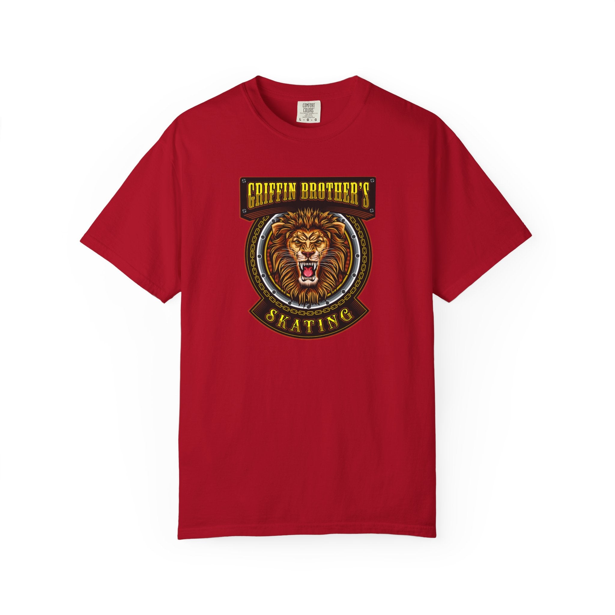 Griffin Brothers Skating Lion T-Shirt — Vintage Skate Crew Tee