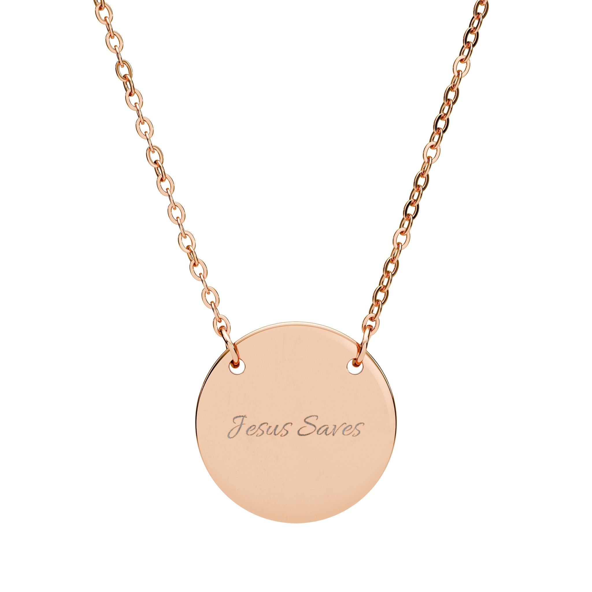 Personalized Engraved Circle Necklace — Custom Name Disc Pendant