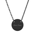 Personalized Engraved Circle Necklace — Custom Name Disc Pendant