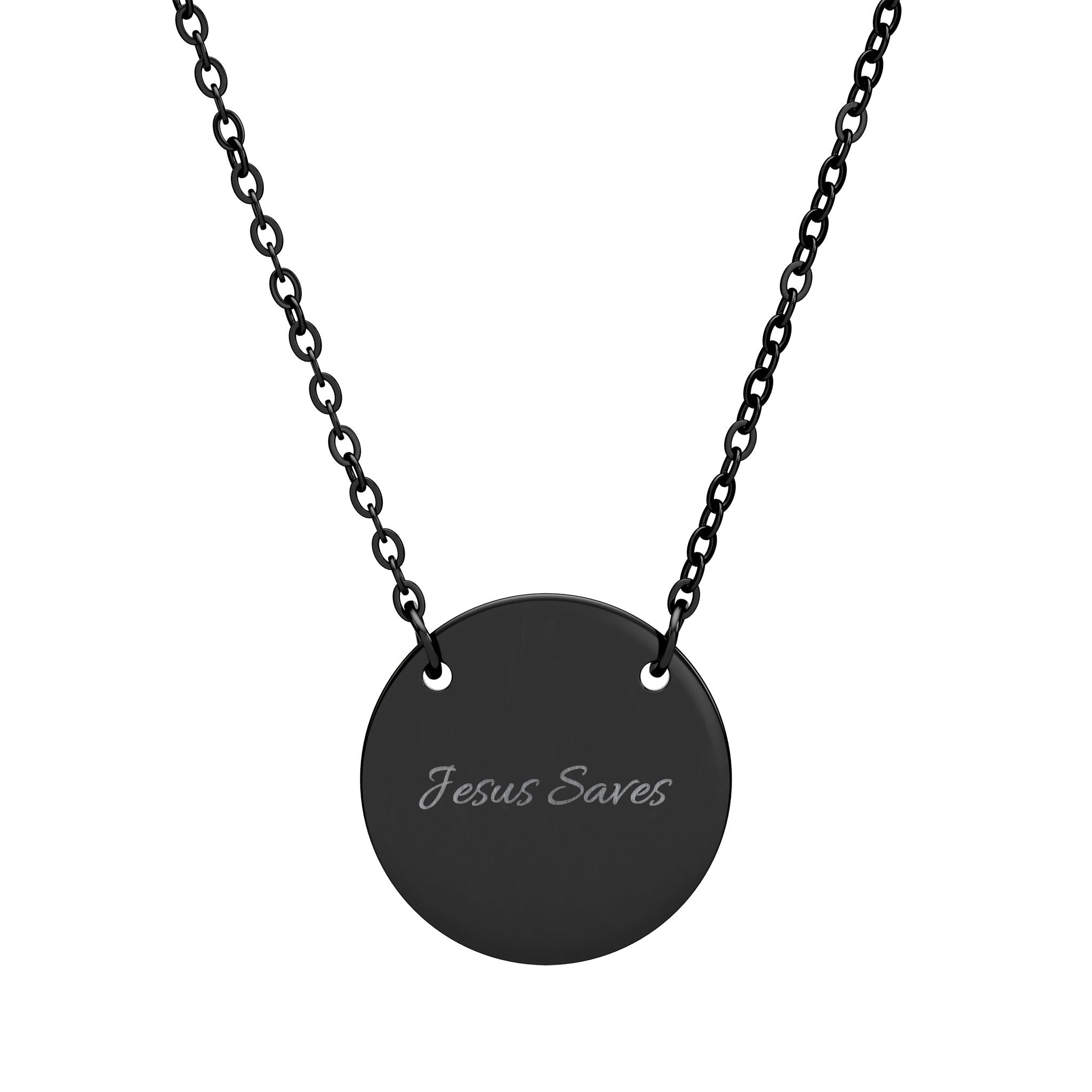 Personalized Engraved Circle Necklace — Custom Name Disc Pendant