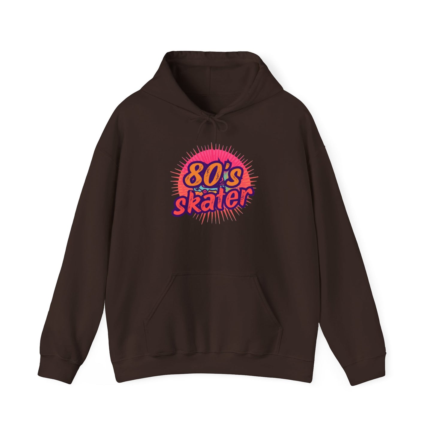 80's Skater Hoodie — Retro Neon Skateboard Pullover