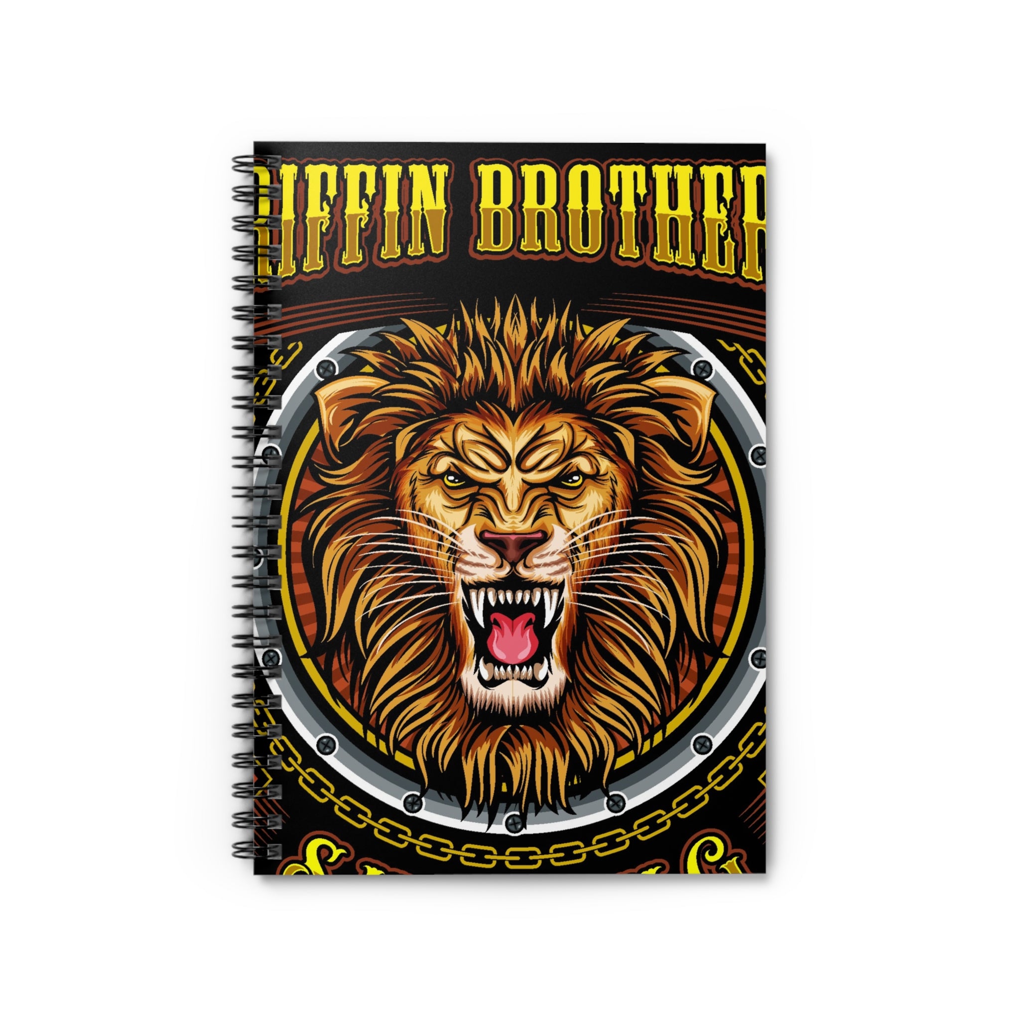 Lion Crest Spiral Notebook — Griffins Brothers Motorcycle Club Style Ruled Journal