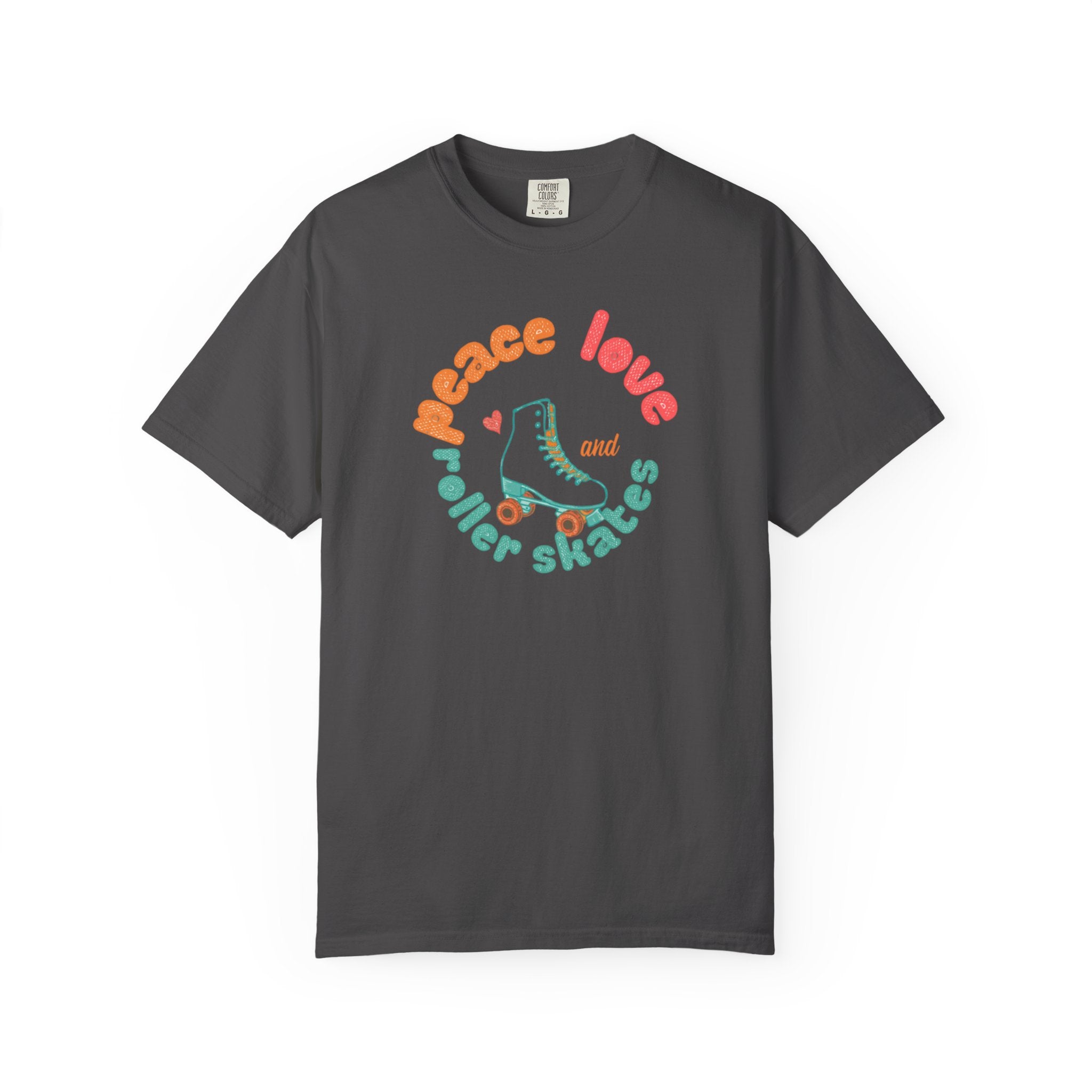 Peace Love Roller Skates T-Shirt — Retro Roller Skate Graphic Tee