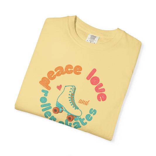 Peace Love Roller Skates T-Shirt — Retro Roller Skate Graphic Tee