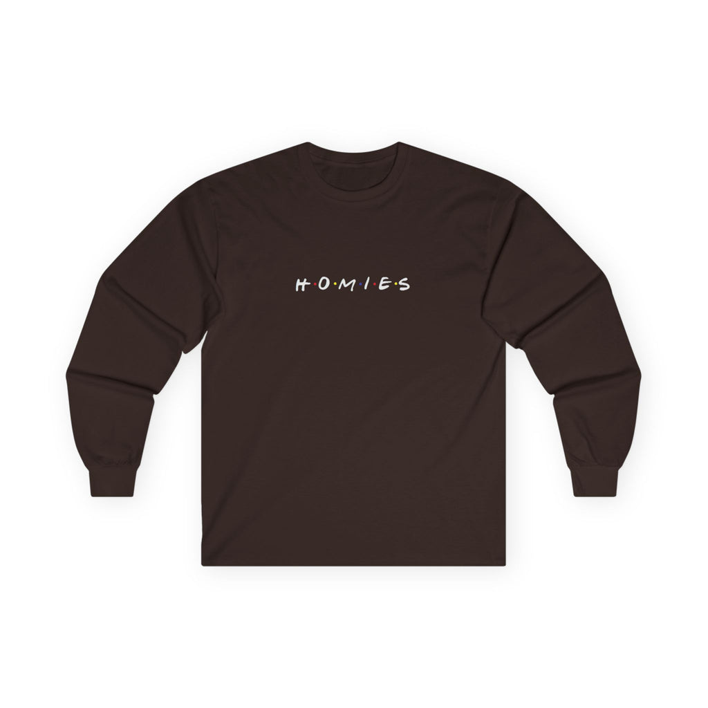 Long Sleeve Tee — Minimal White Embroidered Text Shirt