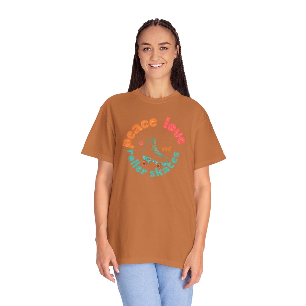 Peace Love Roller Skates T-Shirt — Retro Roller Skate Graphic Tee