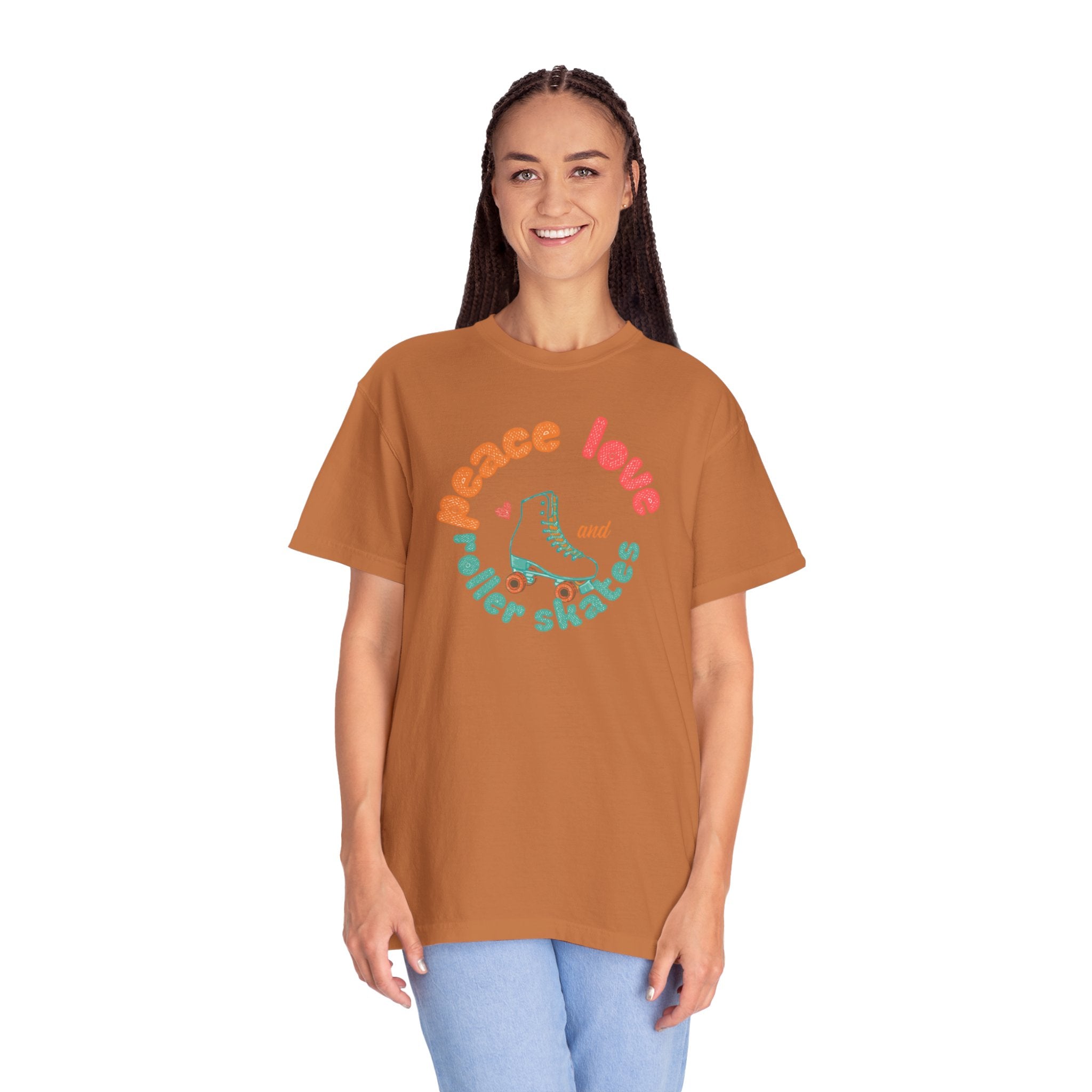 Peace Love Roller Skates T-Shirt — Retro Roller Skate Graphic Tee