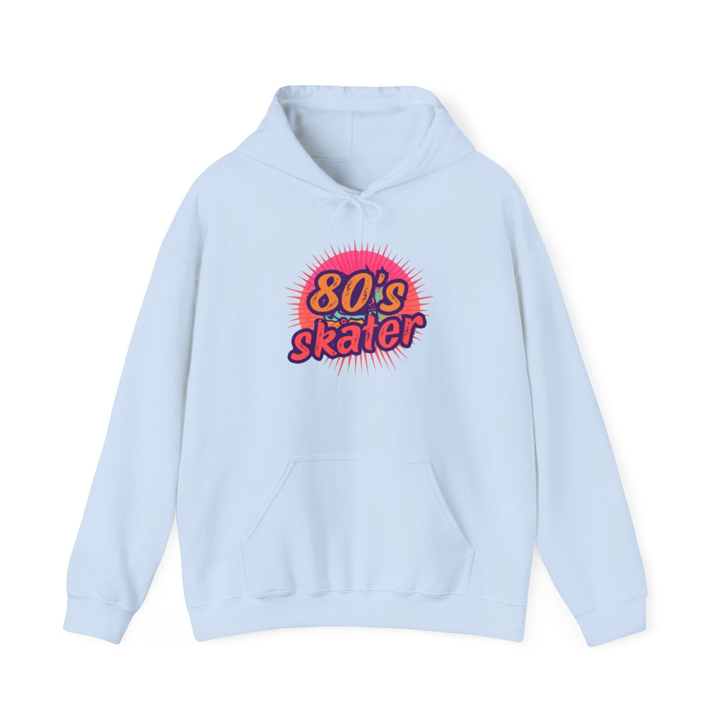 80's Skater Hoodie — Retro Neon Skateboard Pullover