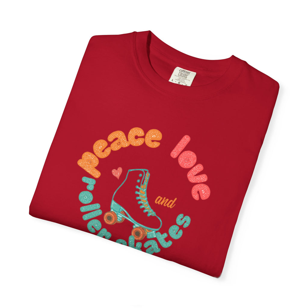 Peace Love Roller Skates T-Shirt — Retro Roller Skate Graphic Tee