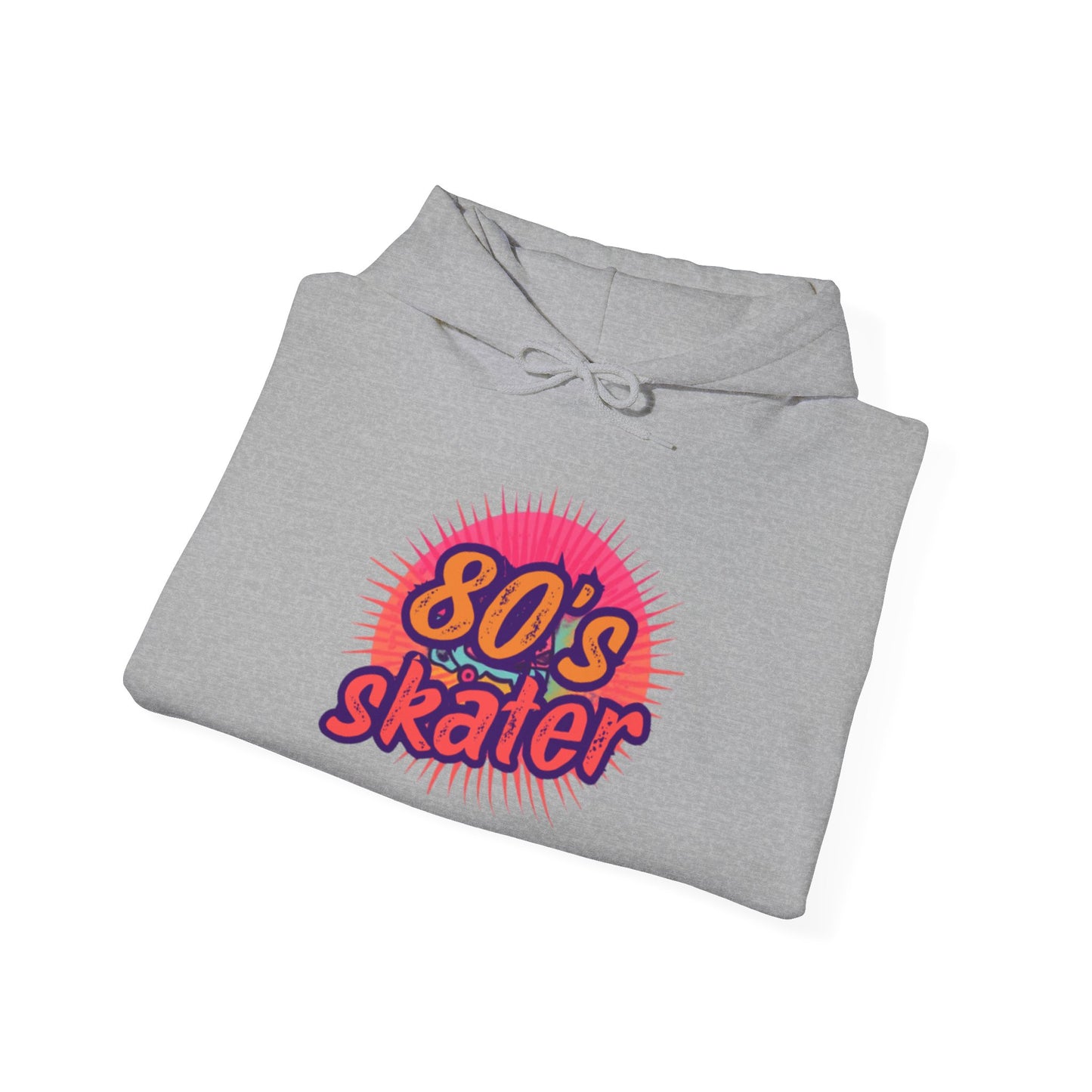80's Skater Hoodie — Retro Neon Skateboard Pullover
