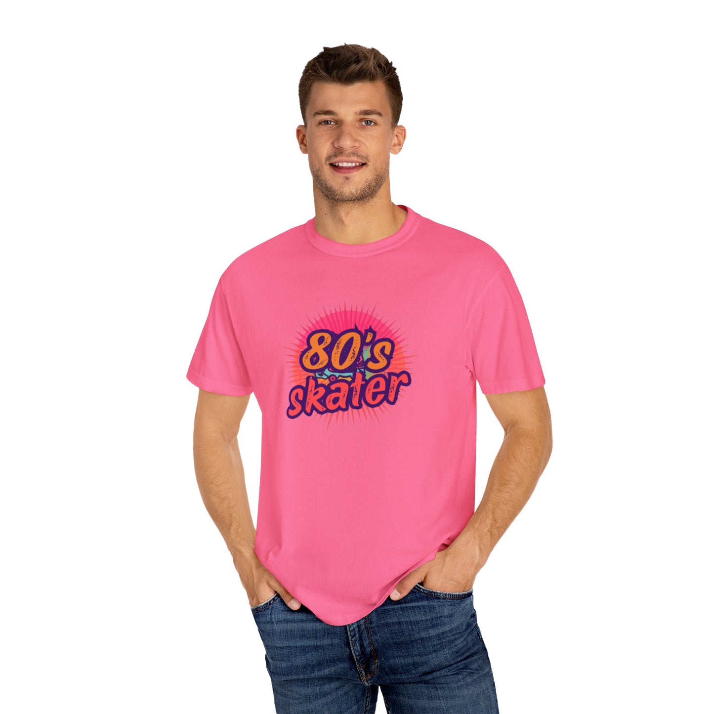 80's Skater T-Shirt — Retro Neon Skateboard Tee