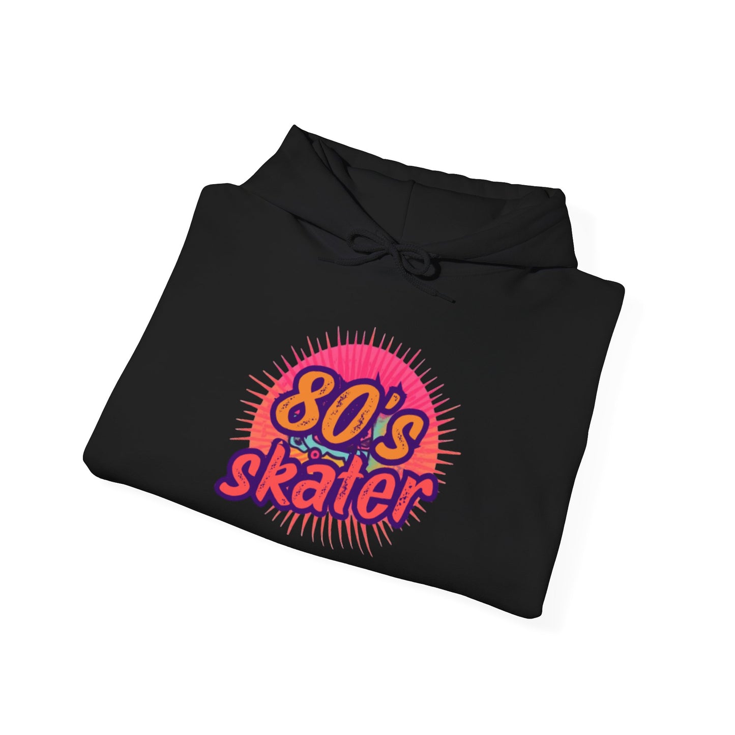 80's Skater Hoodie — Retro Neon Skateboard Pullover