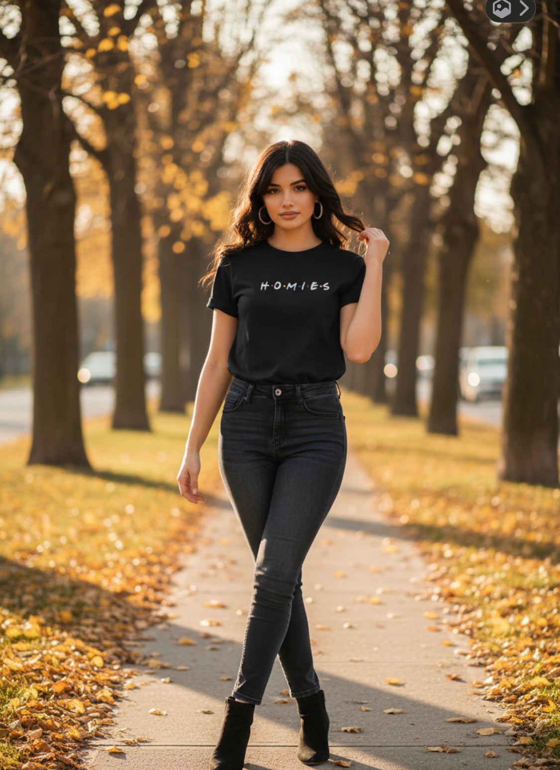 Homies Script Women's Tee — Casual Best Friends Graphic Shirt